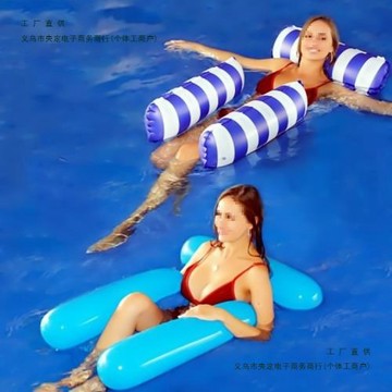 浮床大人泳圈水上充氣漂浮加厚網床女生戲水浮椅游泳浮圈夾網浮排