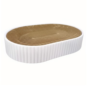 Nice u 毛樂趣 年輪貓抓板 瓦楞紙 PP聚丙烯  45 x 35 x 10cm  白色  1個