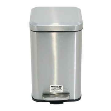 不鏽鋼腳踏垃圾桶 方型12L 緩降 靜音 腳踏 附有內桶