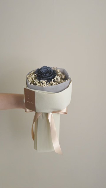 /玫瑰單朵灰藍色俄羅斯花束(大)/生日 七夕 玫瑰 教師節 求婚