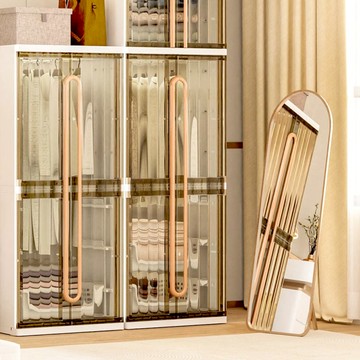 60面寬浮光輕奢風雙層衣櫃(附1掛衣桿+2籃)-DIY 單一規格