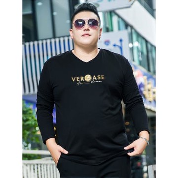 春秋裝加肥加大碼t恤男長袖胖子潮牌衛衣打底衫肥佬特大上衣300斤