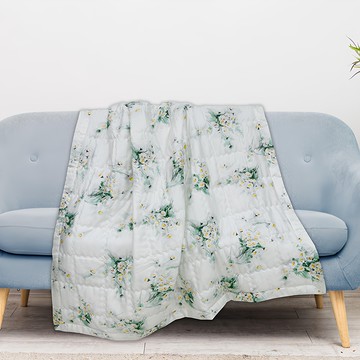 Indian 40支100%純天絲涼被  180 x 150cm  夢境花語 白色