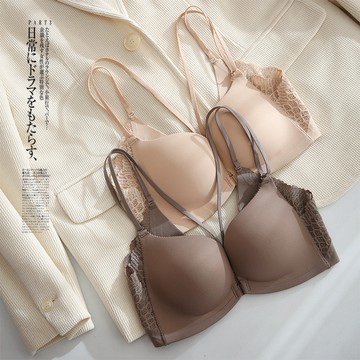 原版高質量6333日本無痕美背前扣內衣女無鋼圈小胸聚攏文胸罩