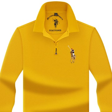 【新款熱賣】有領刺繡t恤保羅官方100棉長袖polo衫男中年高檔爸爸春季潮流體恤