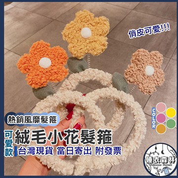 ♡台灣現貨附發票·xʏ ᴘғ♡韓國한국羊羔毛小花朵髮箍🐻花朵髮箍 ins髮箍 洗臉束髮帶 秋冬髮箍 花花髮箍 髮飾 盤髮