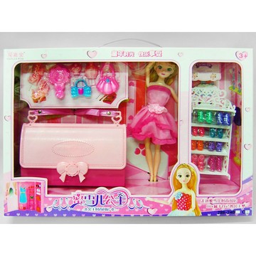 精緻 娃娃 套裝組 公主 關節活動 (皮包/鞋櫃) 盒裝娃娃禮盒 女生玩具 家家酒 過家家 扮家家