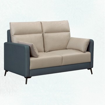 文創集 夏蘿皮革&涼感布雙面墊二人座沙發椅-144x95x103cm免組