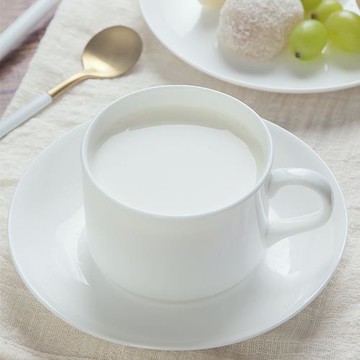 陶瓷白色骨瓷接待釉下彩意式咖啡杯碟套裝歐式帶碟下午茶杯牛奶杯