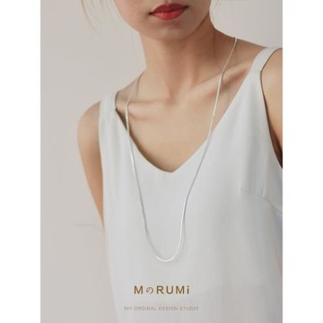 MのRUMI 輕奢時尚個性立體蛇骨鏈項鏈簡約ins疊搭裸鏈鎖骨毛衣鏈