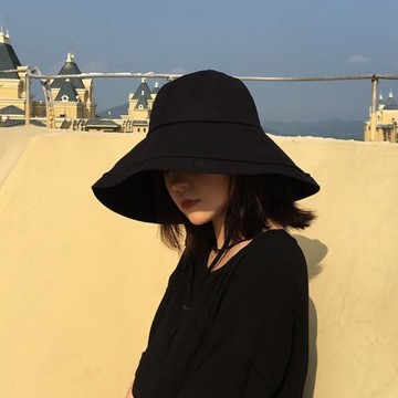 ins棉麻夏季大檐遮陽帽子女夏天折疊布帽涼帽韓版出游漁夫帽盆帽