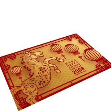 2026馬年地墊卡通喜慶新年入戶門腳墊玄關浴室吸水家用地毯門墊