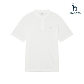 【HAZZYS】男款白色休閒百搭短袖T恤 YZTEB504