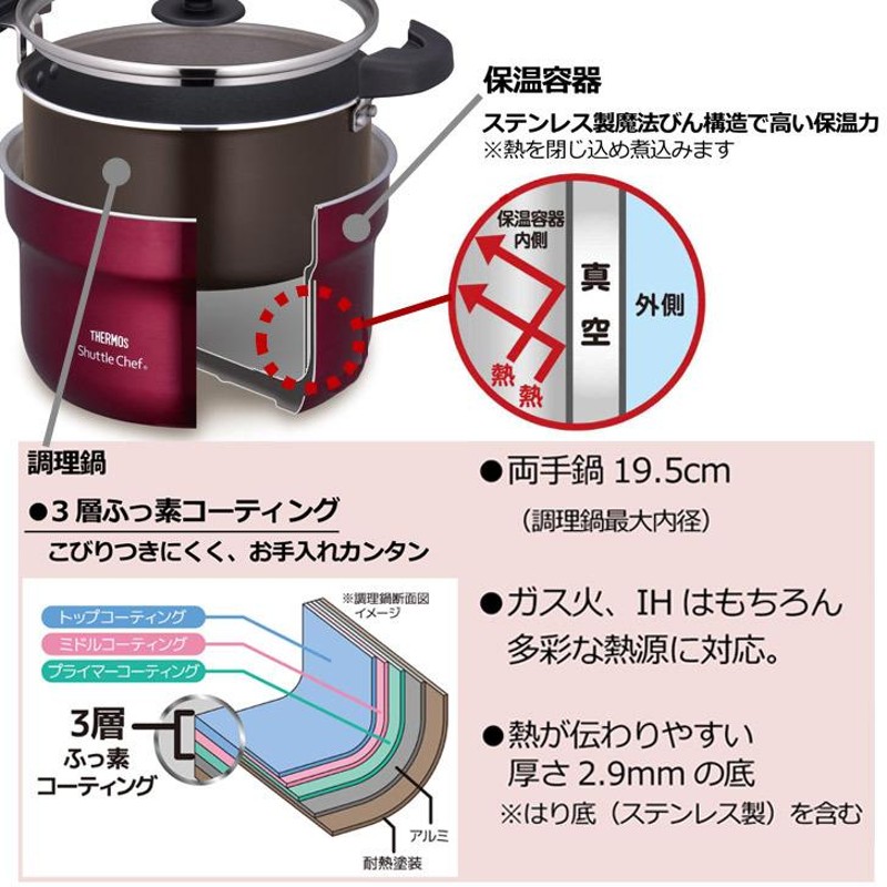 サーモス シャトルシェフ KBJ-3001 R THERMOS thermos 真空保温調理器