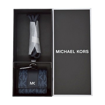 [平輸版] 【MICHAEL KORS】GIFTING PVC AirPods Pro耳機掛繩保護套禮盒(深藍)真品平輸
