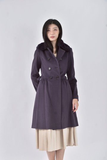 (S) armani collezioni大衣紫色綁帶外套