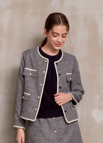 輕俏悠感輕花紗外套