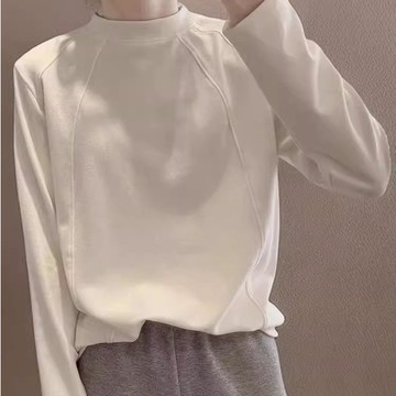 秋冬季中高領德絨長袖上衣