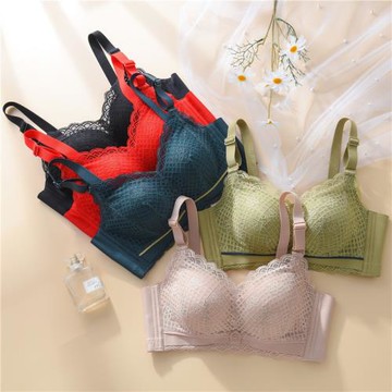 依格爾281加厚饅頭杯小胸聚攏文胸無鋼圈蕾絲側收性感胸罩女內衣