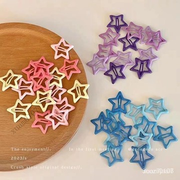 y2k多巴胺彩色五角星星小髮夾子女頭飾兒童可愛劉海側邊碎髮卡子 HYHQ YIOZ