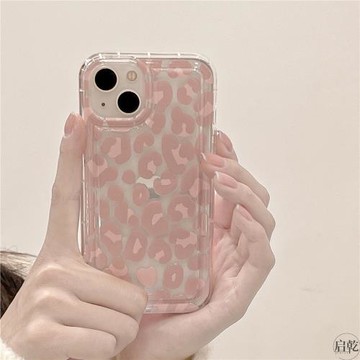 粉色豹紋適用三星s21ultra手機殼硅膠透明s23+日韓s22/s20fe時尚note20小眾少女s10+創意防摔a54a53a33