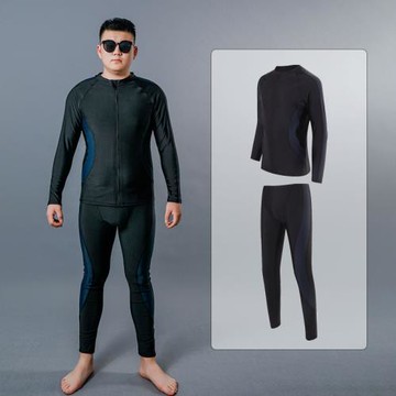 男士加肥加大專業游泳衣分體防尷尬350斤潛水服長袖長褲胖子泳裝