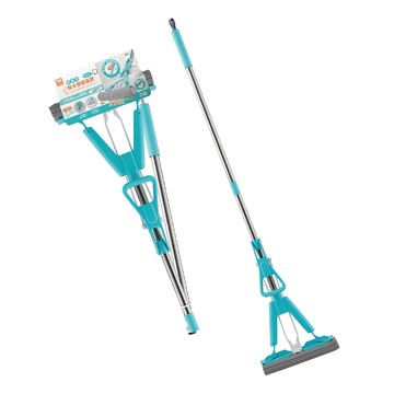 【UDiLiFE】百研 輕量型 免沾手吸水膠棉拖把 海綿拖把 吸水拖把 平板拖把 清潔拖把 伸縮拖把 懶人拖把 免手洗拖