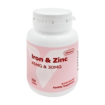 Vita 鐵鋅錠 高劑量鐵45毫克鋅30毫克 100顆 女性/銀髮/備孕  1罐