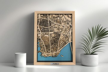 香港尖沙咀鳥瞰立體地圖