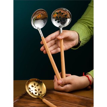 304不銹鋼勺子長柄拉面吃面喝湯湯勺家用火鍋漏勺商用廚房撈勺