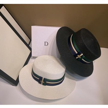 夏天純色禮帽百搭優雅女士出游沙灘旅游防曬遮陽貼布平頂草帽子潮