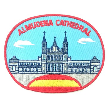 DIY刺繡徽章 西班牙 阿穆德納聖母主教座堂 地標電繡徽章 胸章 立體繡貼 裝飾貼 繡片貼 打卡地標 燙布貼紙 _廠商直送