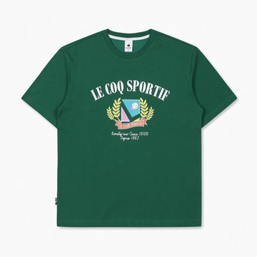 【LE COQ SPORTIF 法國公雞】男款霜綠色休閒潮流短袖T恤LKT23206