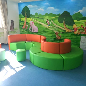 免運 附發票 工廠直銷 沙發 沙發椅 單人沙發 雙人沙發 幼兒園藝術培訓班機構家長休息區圓弧形異形創意個性沙發自由組合全館八折 特惠 工廠貨