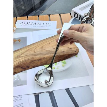 出口鏡光18/10不銹鋼彎式深餐勺粥醬汁勺子湯汁殼中更歪嘴淋汁勺