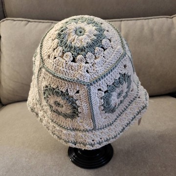 手工編織棉線大塊拼接漁夫帽 多色  可客製化