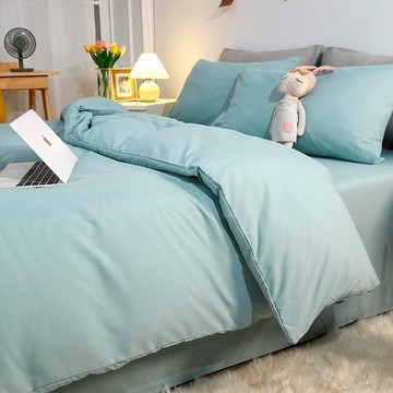 水洗棉四件套夏季床單被套學生三件套床上用品宿舍單人床被罩被單