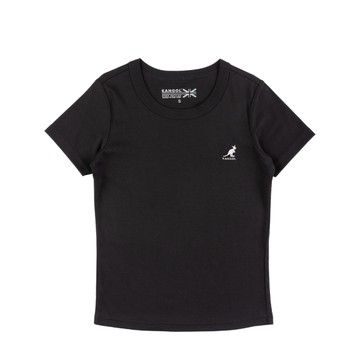 KANGOL 短T 短袖 黑 白LOGO 合身 經典圓領T 女 6322100520