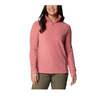 Columbia哥倫比亞 女款-半開襟刷毛長袖上衣-粉紅 UAR11310PK/IF