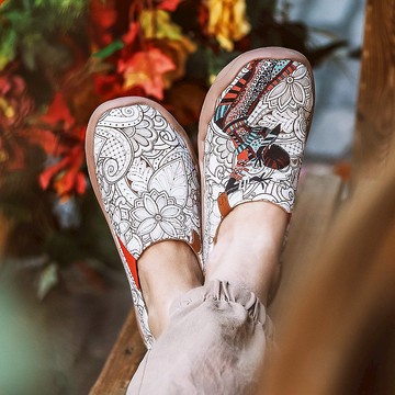 【 Uin 】西班牙原創設計 | 黑珍珠 彩繪休閒 女鞋