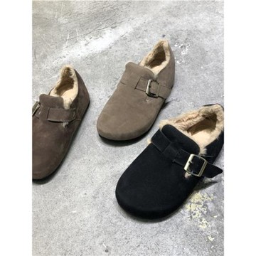 韓國東大門2023秋季新款圓頭加絨個性舒適簡約平底舒適雪地低幫鞋