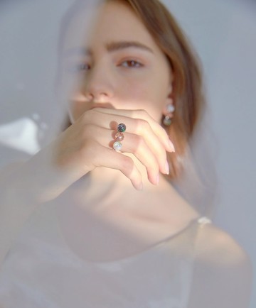 三重雪球戒指（玫瑰金）