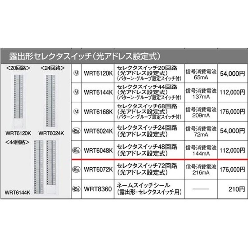 パナソニック リモコン配線器具・電材多重伝送フル2線式リモコン