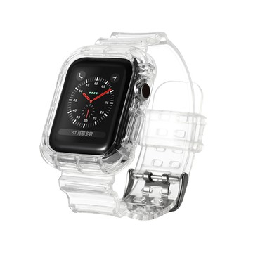 Timo Apple Watch 42/44/45mm 一體式全包覆透明替換錶帶