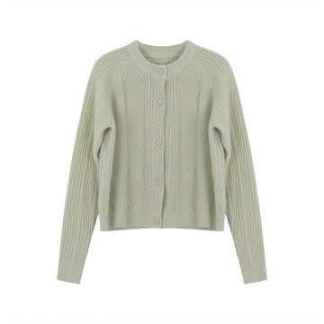 【巴黎精品】現貨+預購 針織外套長袖針織衫-復古短款麻花休閒女外套10色a1fx81