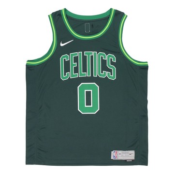 Men's Nike NBA Retro Basketball SW Fan Edition Award Version 20-21 Season Boston Celtics Tatum No. 0 Green Jersey