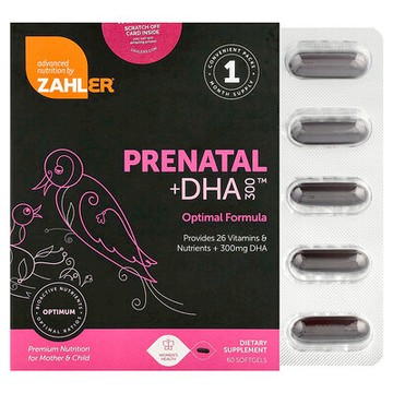 Zahler, Prenatal + DHA 300 特優效產前 DHA 軟凝膠，180 粒裝