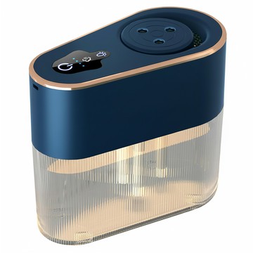 ANTIAN USB充電式三孔大霧量補水加濕器 3D迴圈加濕 七彩睡眠氛圍燈 4000mAh鋰電池 2L大容量水箱  墨藍色