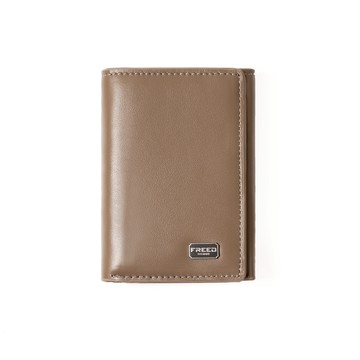 【FREED】紳士極潤頭層納帕(Nappa)真皮三折短夾 - 沙丘棕 生日送禮 升遷賀禮 男生禮物 聖誕節 交換禮物
