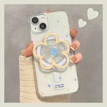 蘋果15promax手機殼iPhone14新款ins風簡約花朵帶磁吸支架13透明12極簡新款11防摔14pro硅膠15軟殼女款全包潮